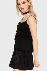 The Hollow Embroidered Mini Skirt Killstar / Womens