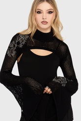 Gaia Adorned Knit Bolero Killstar / Womens