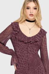 Gaia Adorned Ruffle Maxi Dress Killstar / Womens