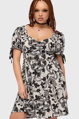 Venomous Rose Puffed Sleeve Mini Dress Killstar / Womens
