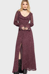Gaia Adorned Ruffle Maxi Dress Killstar / Womens