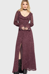Gaia Adorned Ruffle Maxi Dress Killstar / Womens