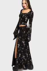 Tenebris Chapel Maxi Skirt Killstar / Womens