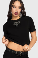 Gaia Adorned Embroidered T Shirt Killstar / Womens