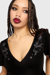 Thistina Embroidered Top Killstar / Womens