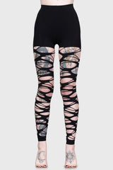 Carved Up Slashed Tights Killstar / Womens