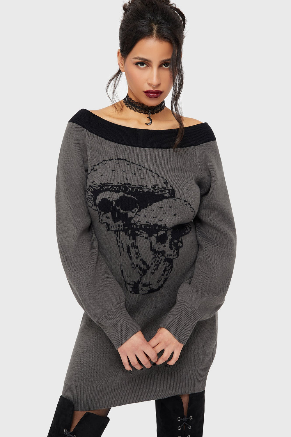Skullcap Sweater Dress Killstar / Womens