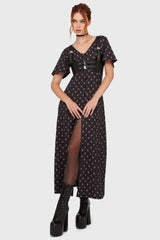 Boneyard Club Short Sleeve Maxi Dress Killstar / Womens