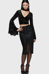 Yours Cruelly Bat Sleeve Top Killstar / Womens
