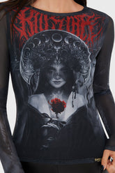 Grimalkins Glass Mesh Top Killstar / Womens