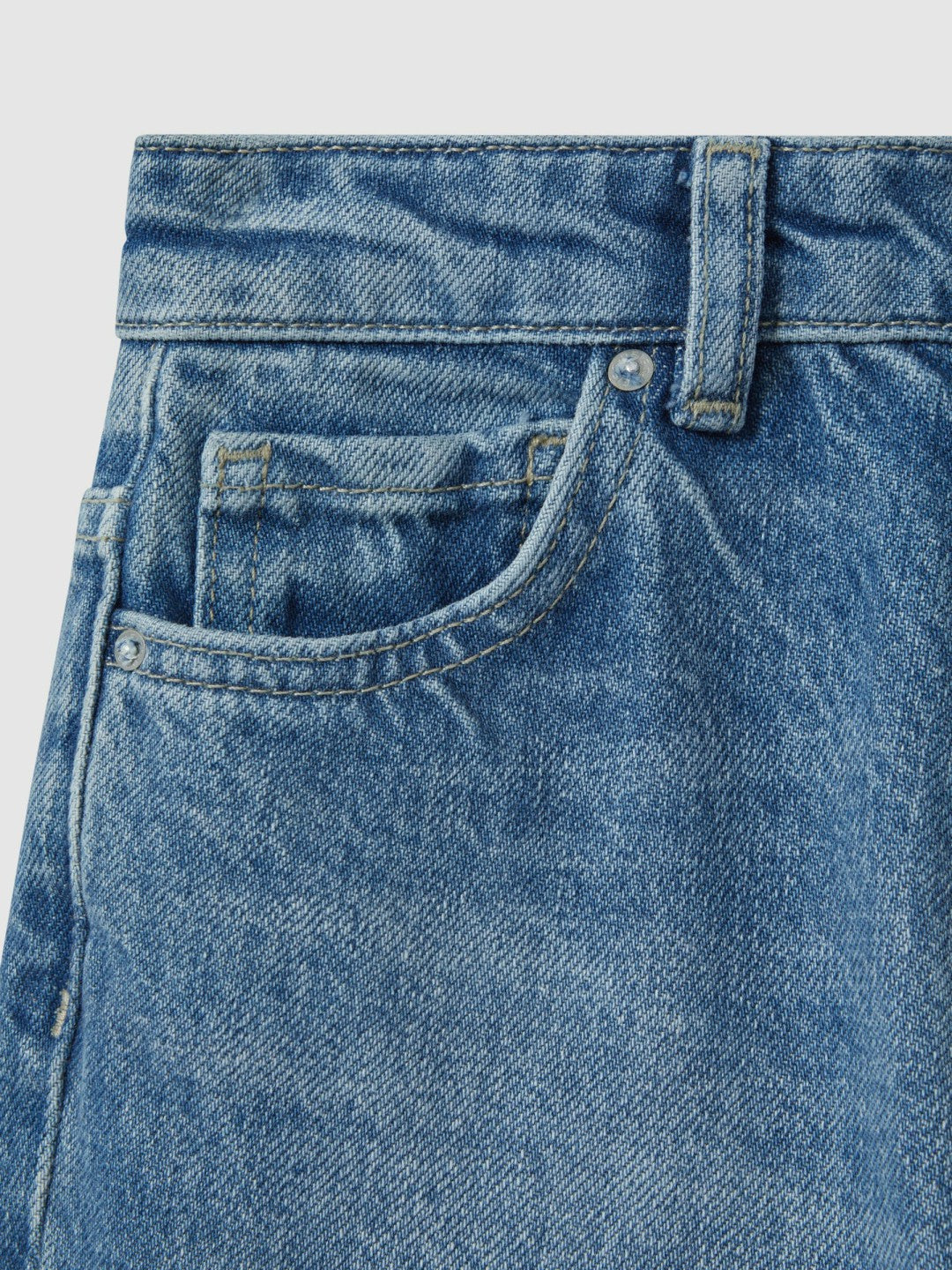 Reiss 3-9 yrs Loose Fit Adjuster Jeans in Mid Blue