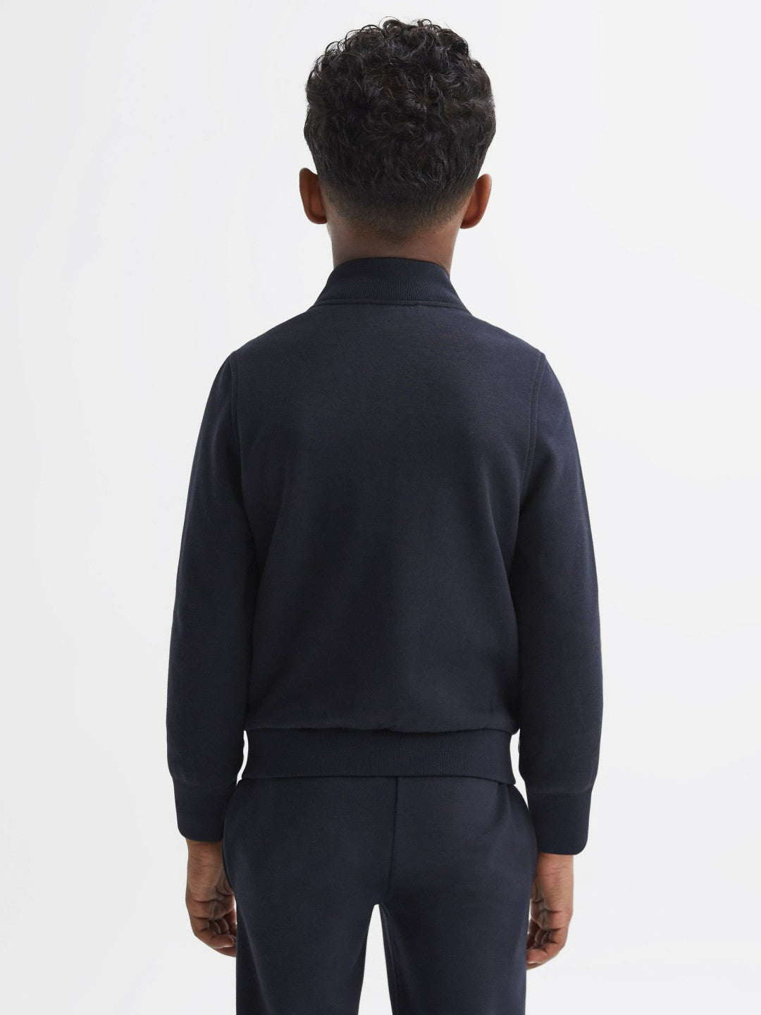 Reiss 3-9 yrs Funnel Neck Quilted Hybrid Jacket in Navy