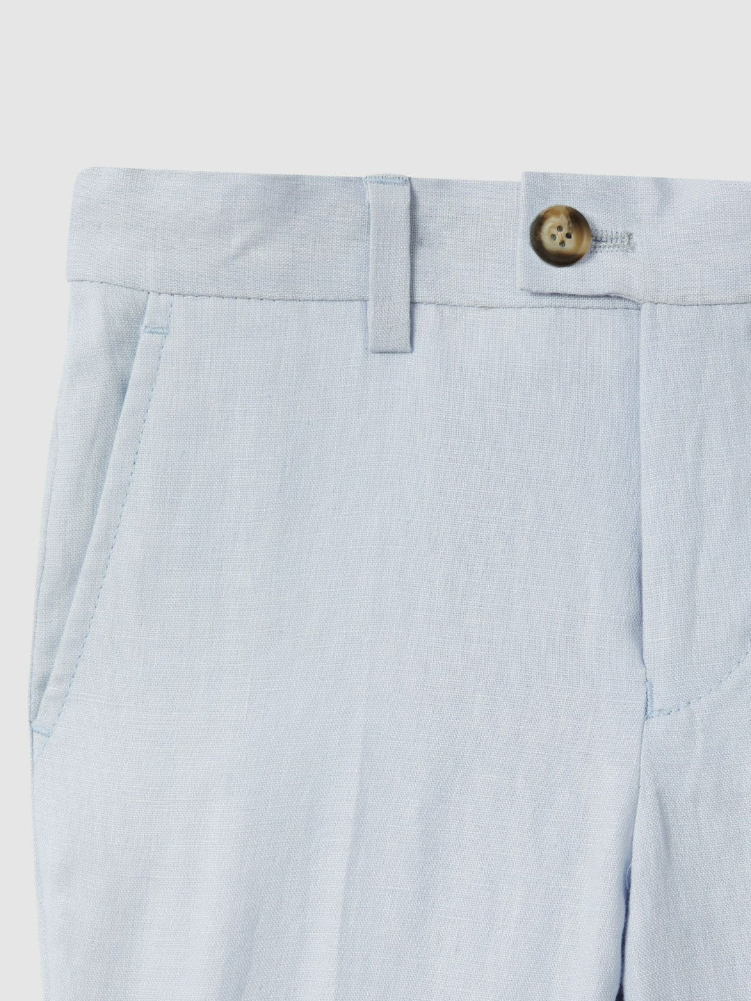 Reiss 9-13 yrs Slim Fit Linen Adjustable Trousers in Soft Blue