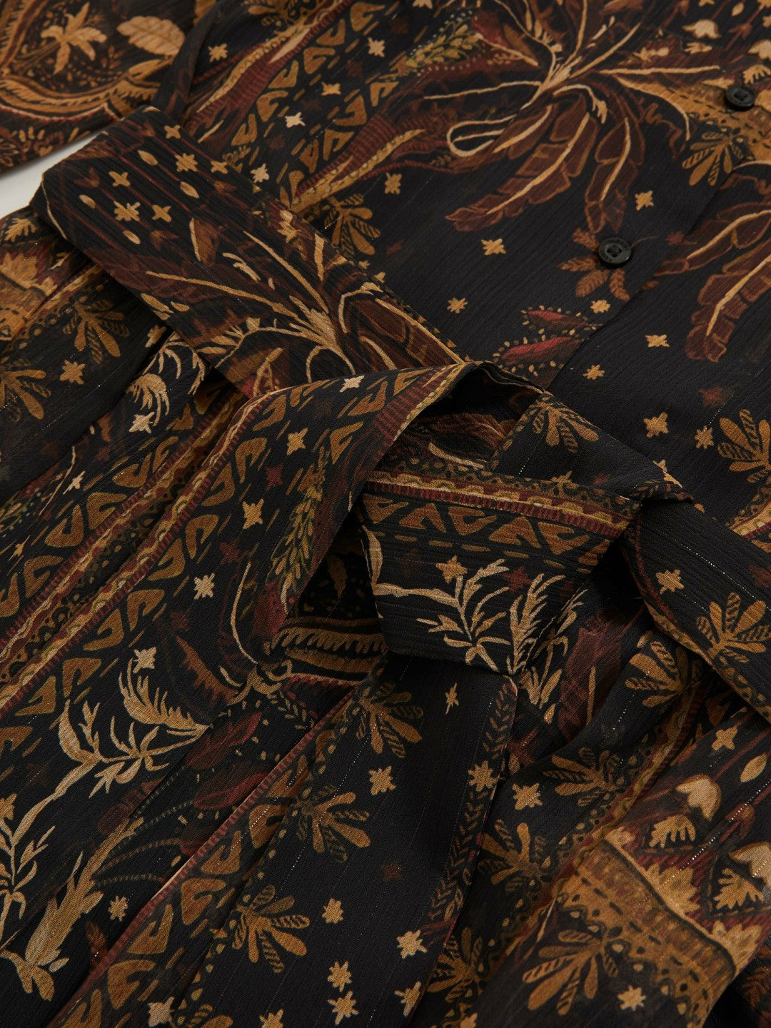 Reiss Botanical-Print Chiffon Mini Dress in Navy