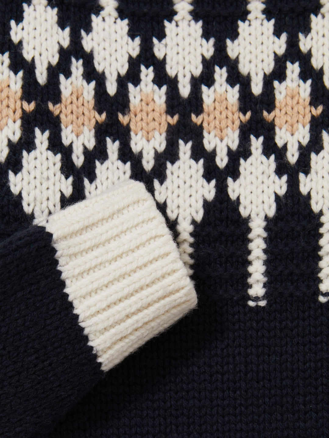 Reiss 13-14 yrs Wool-Blend Fair Isle Roll-Neck Dress in Navy
