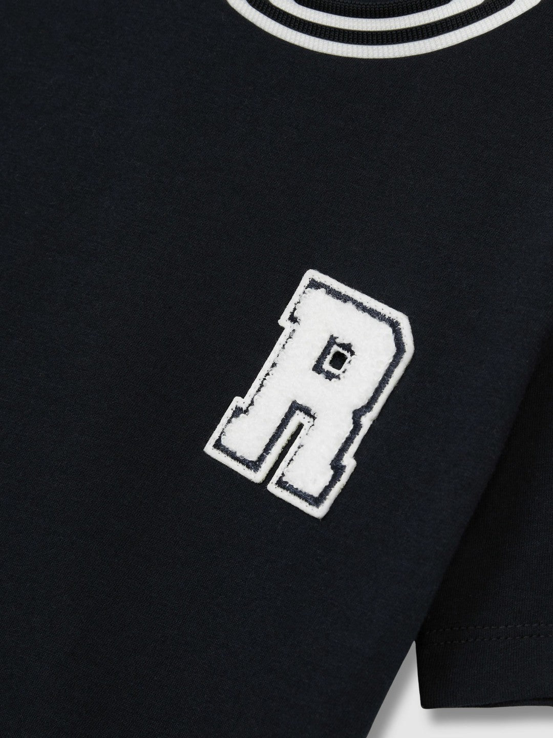 Reiss 3-9 yrs Cotton Letter Patch T-Shirt in Navy