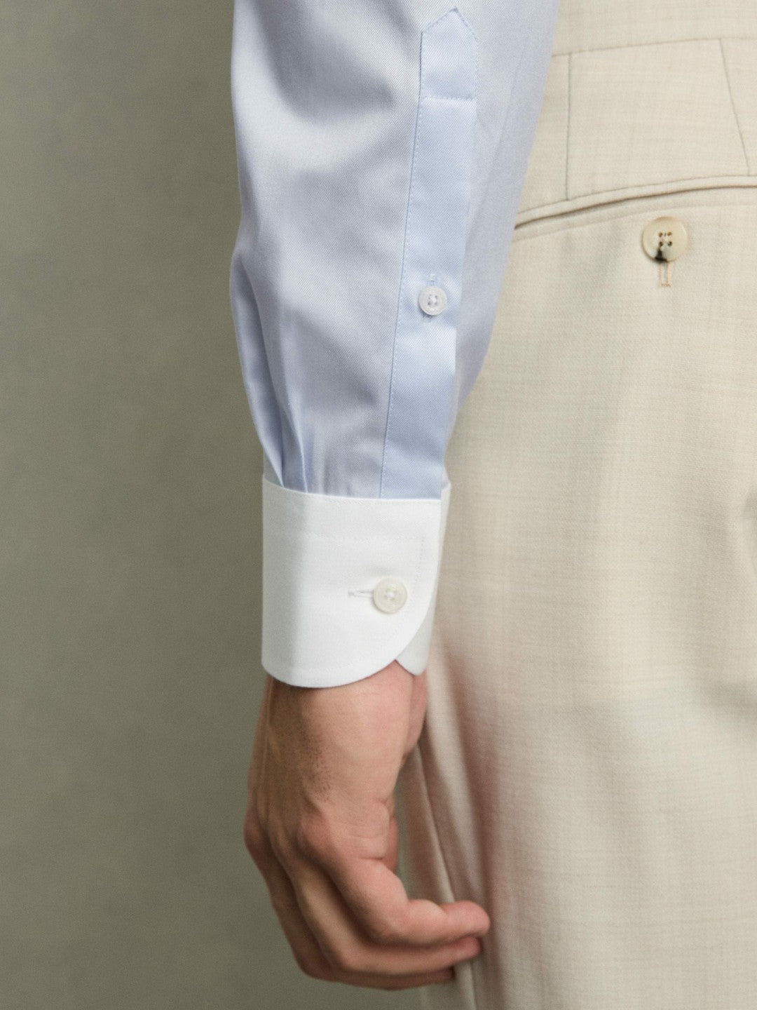 Reiss Regular-Fit Cotton Pin-Collar Shirt in Contrast S Blue