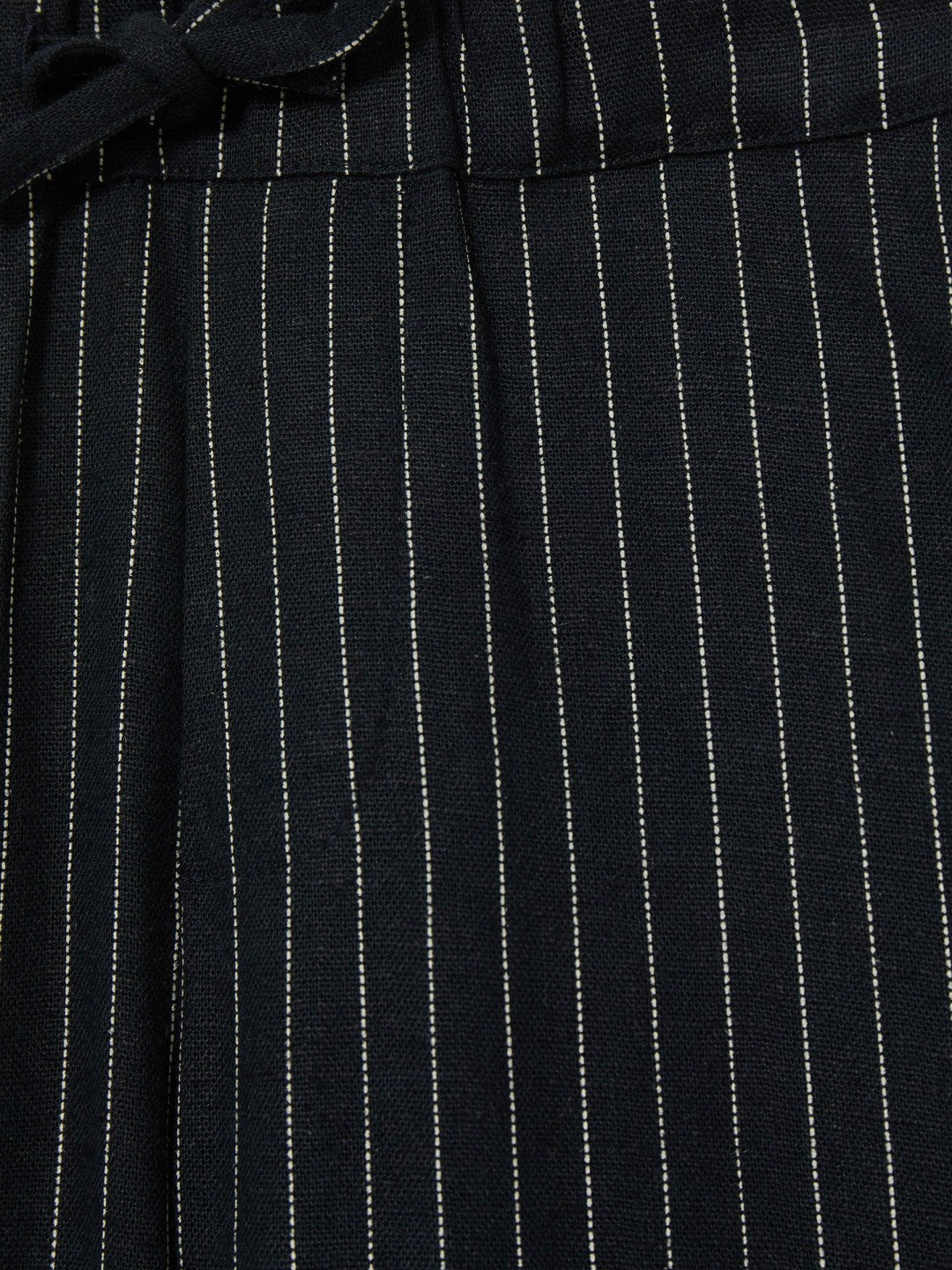 Reiss Linen-Blend Drawstring Trousers in Navy Stripe