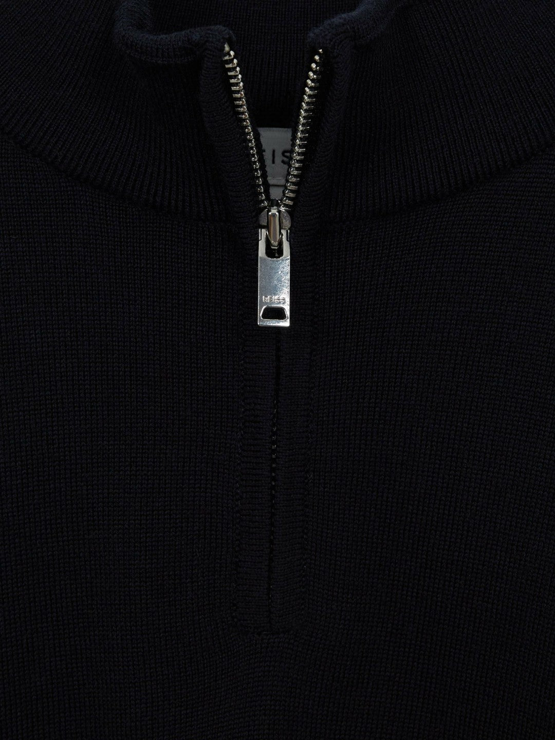 Reiss 3-9 yrs Merino Wool Zip-Neck Jumper in Navy