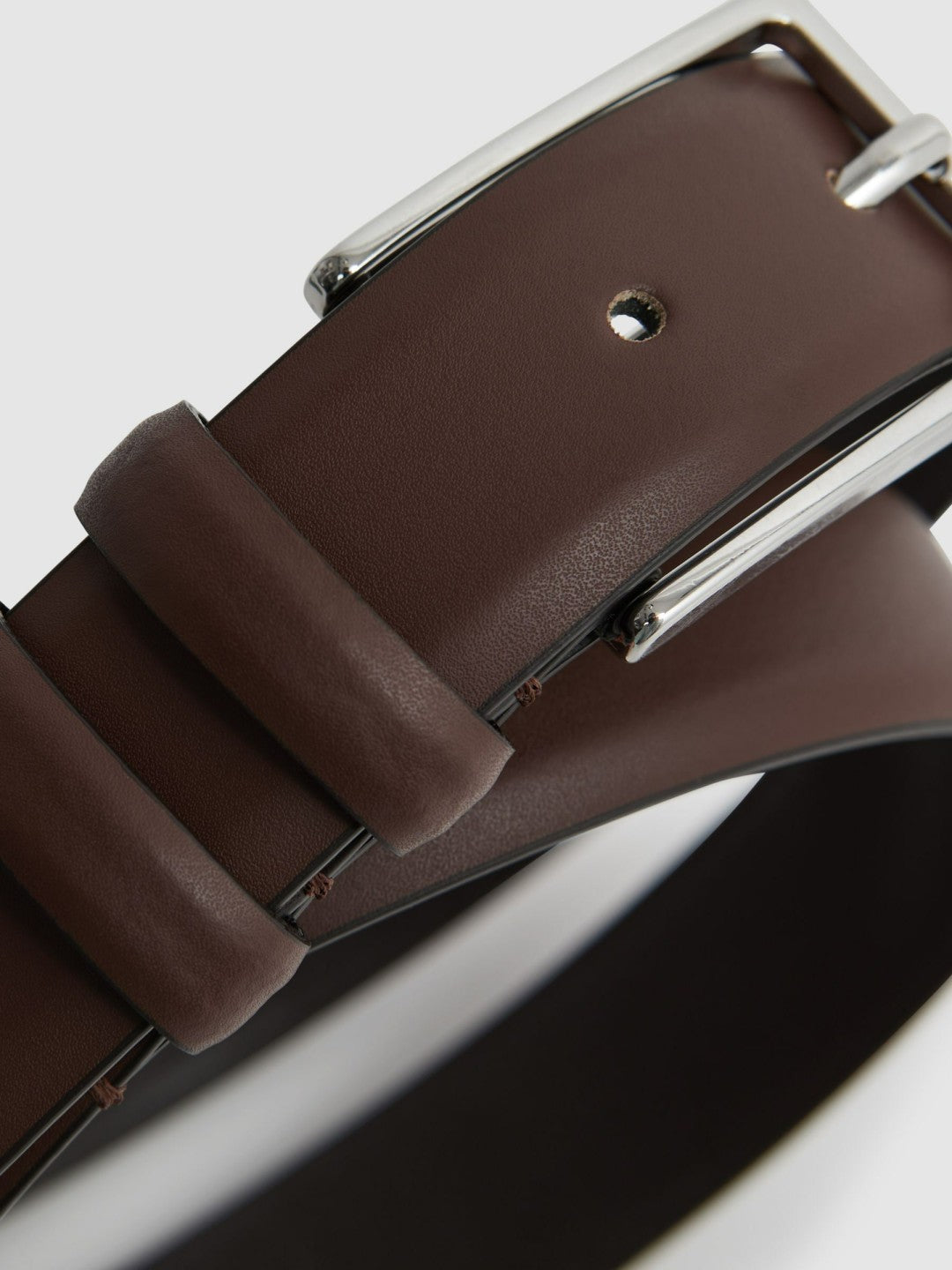 Reiss Smooth Leather Belt in Tan