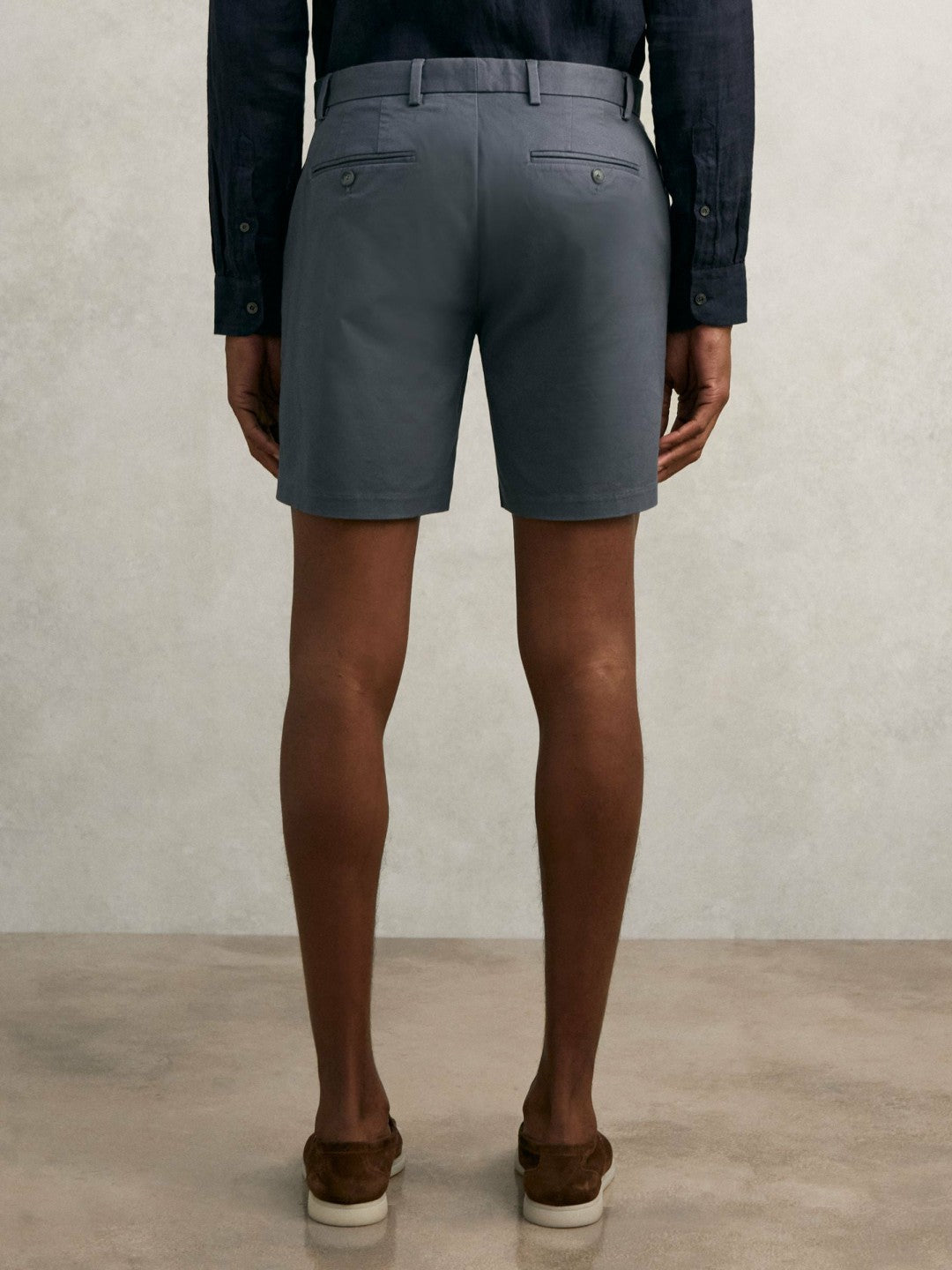 Reiss Short Length Casual Chino Shorts in Airforce Blue