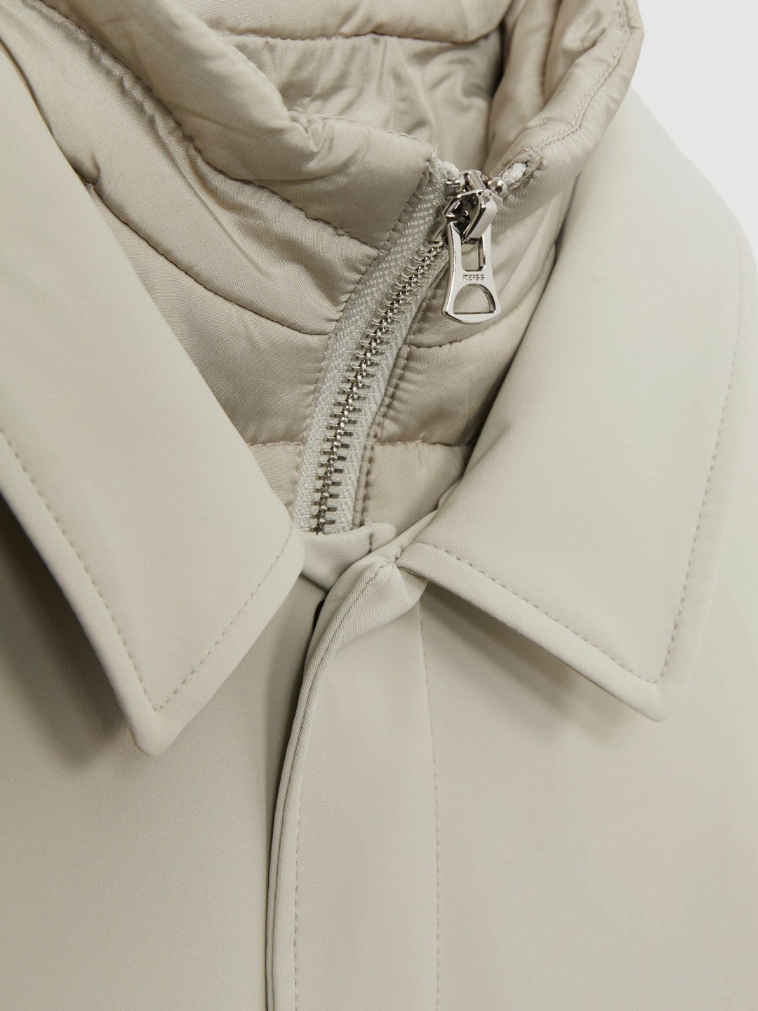 Reiss 13-14 yrs Gabardine Coat with Removable Gilet in Stone