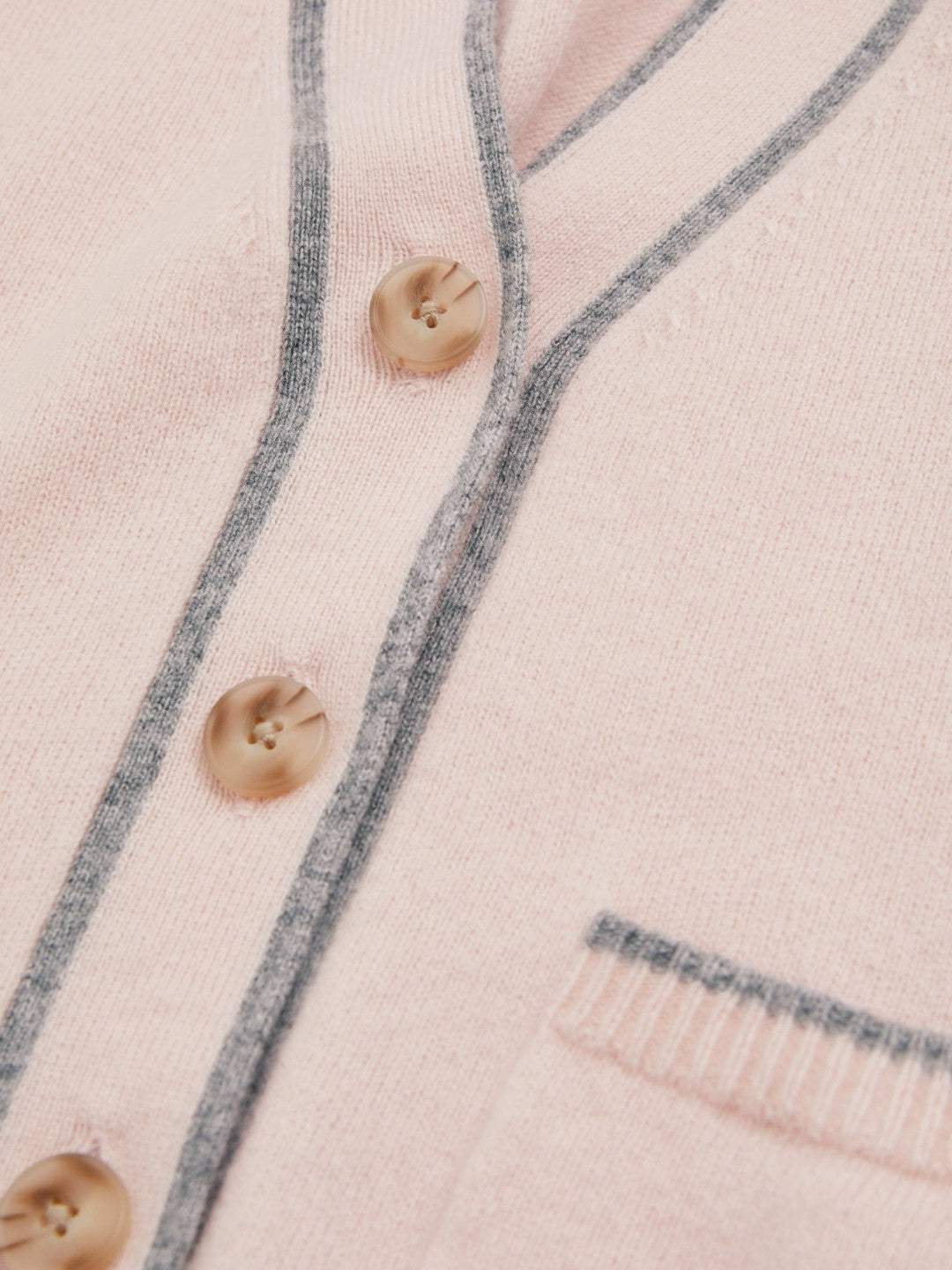 Reiss 9-13 yrs Wool-Blend Stripe-Detail Cardigan With Cashmere in Pink