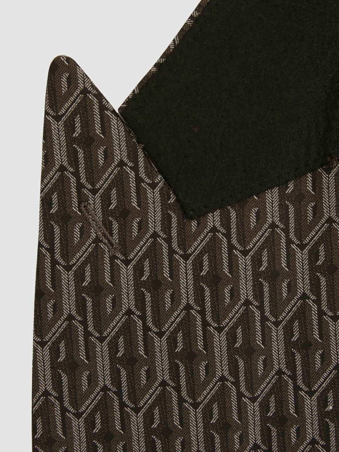 Reiss Monogram-Jacquard Twill Blazer in Chocolate Brown