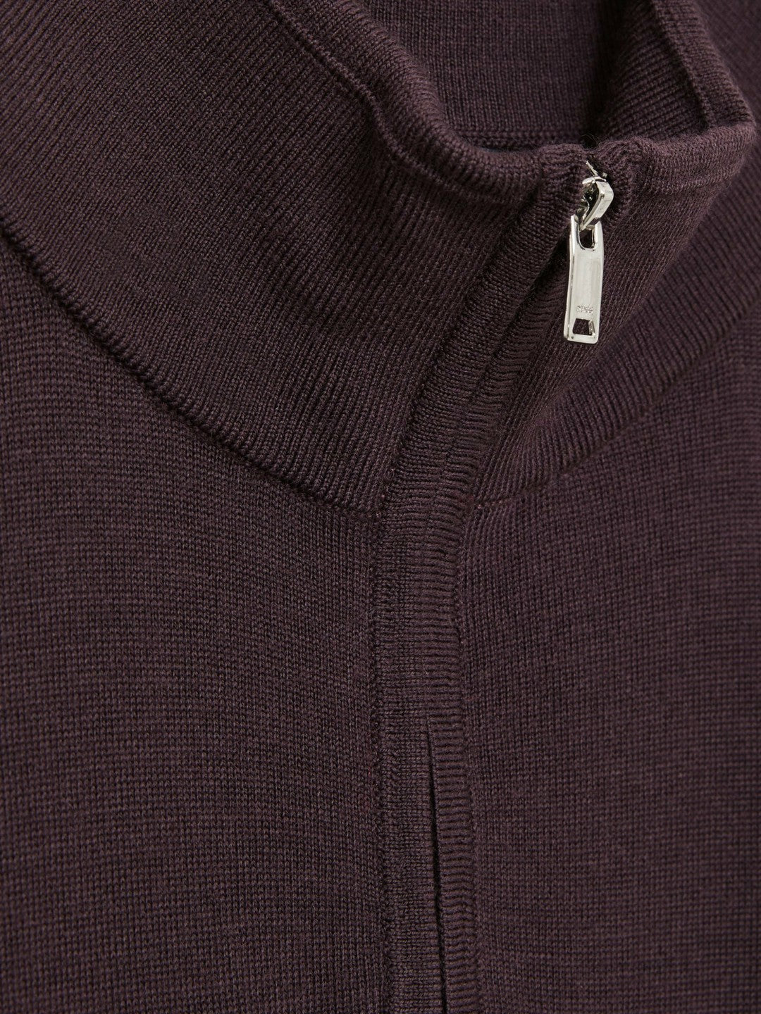 Reiss Merino Wool Half-Zip Jumper in Dark Bordeaux