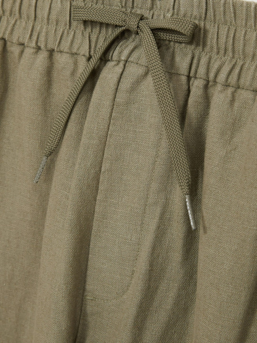 Reiss Les Deux Drawstring Trousers in Green/Ivory