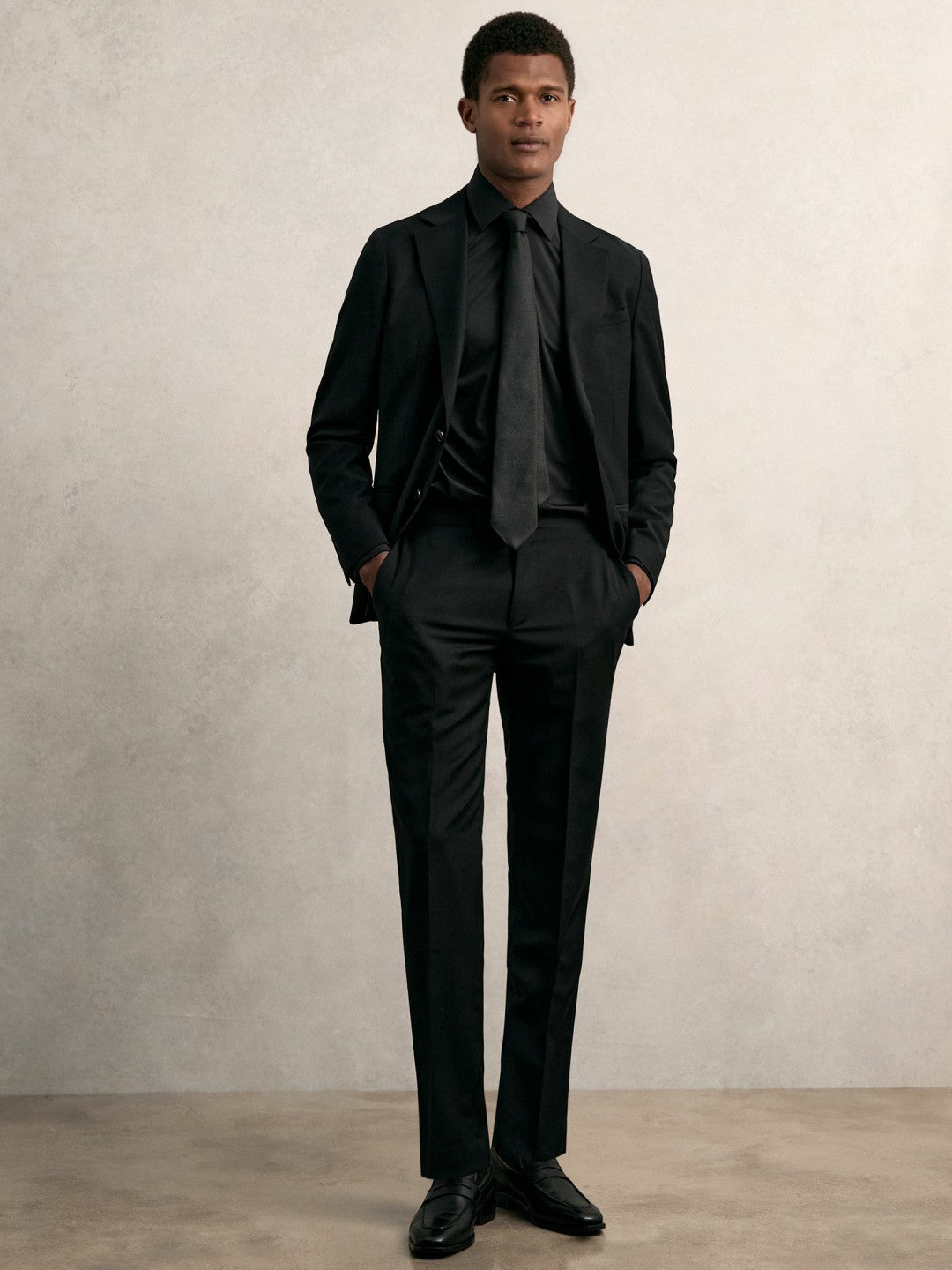 Reiss Long-Sleeve Travel Shirt in Black