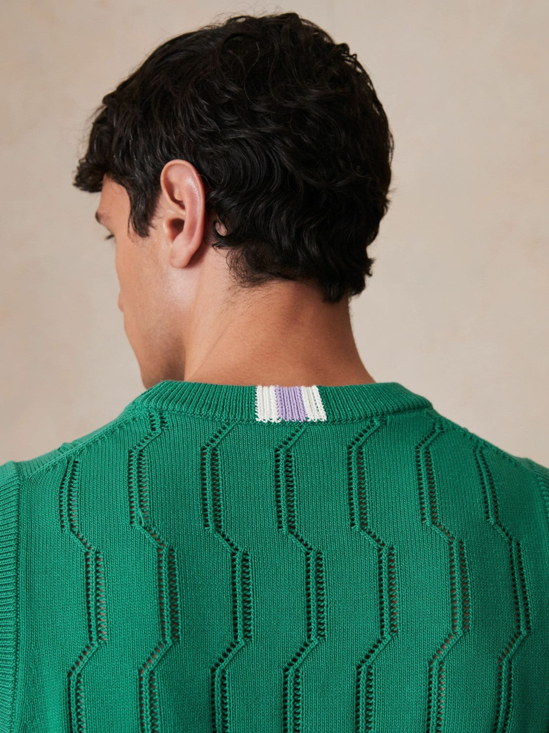 Reiss Ché Pointelle Crew-Neck Vest in Bright Green
