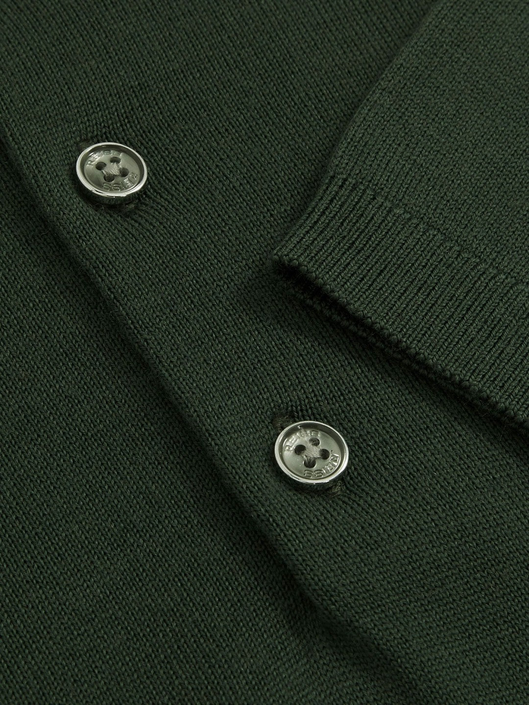 Reiss Merino Wool Short-Sleeve Polo Shirt in Kale Green