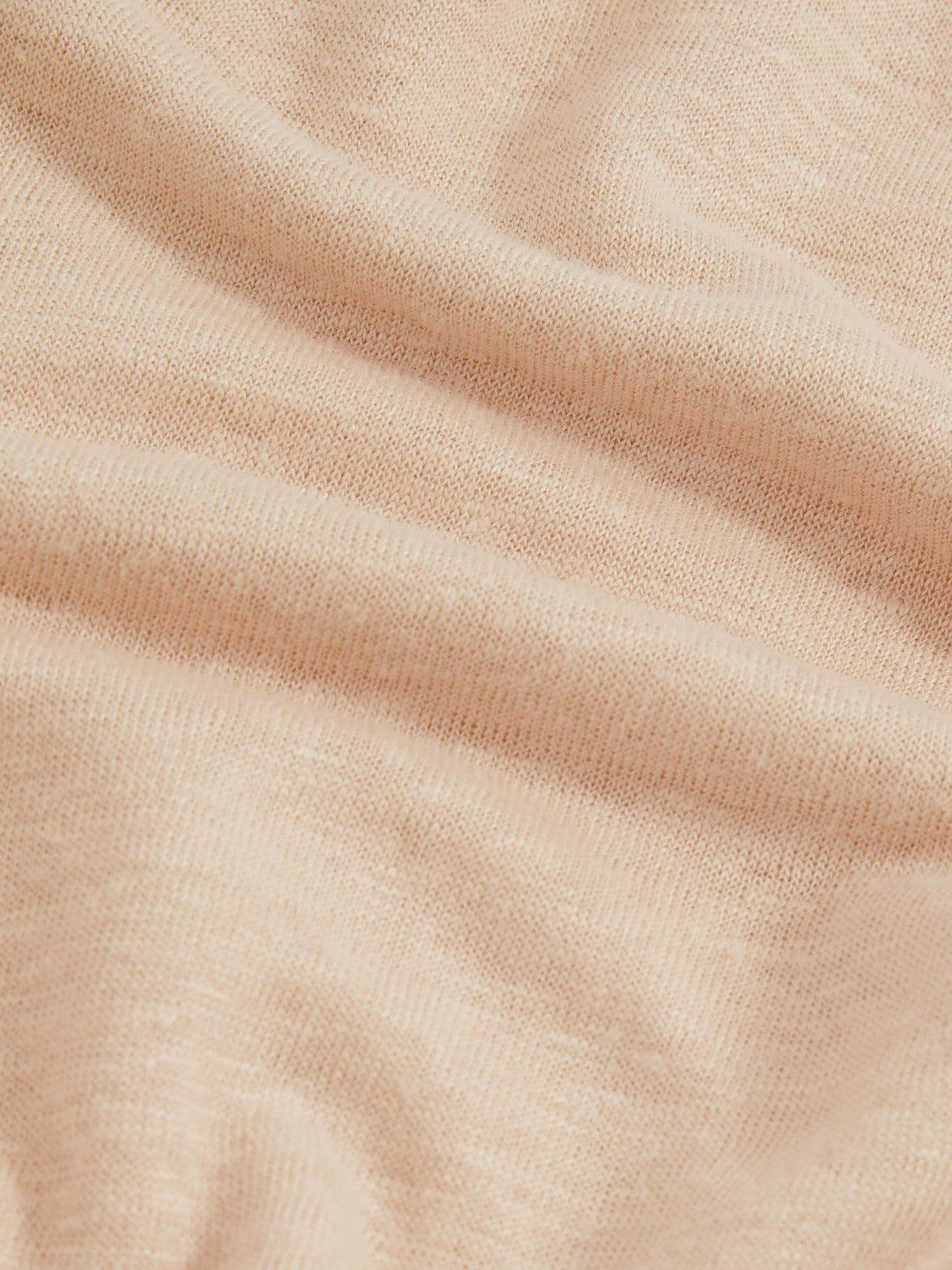 Reiss Linen Cap-Sleeve T-Shirt in Peach