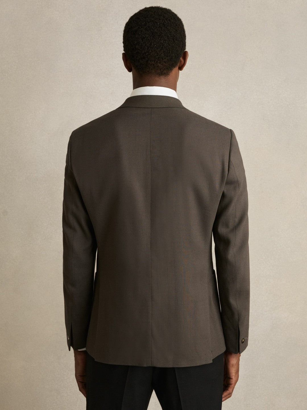 Reiss Slim Fit Double Breasted Suit Blazer in Dark Green
