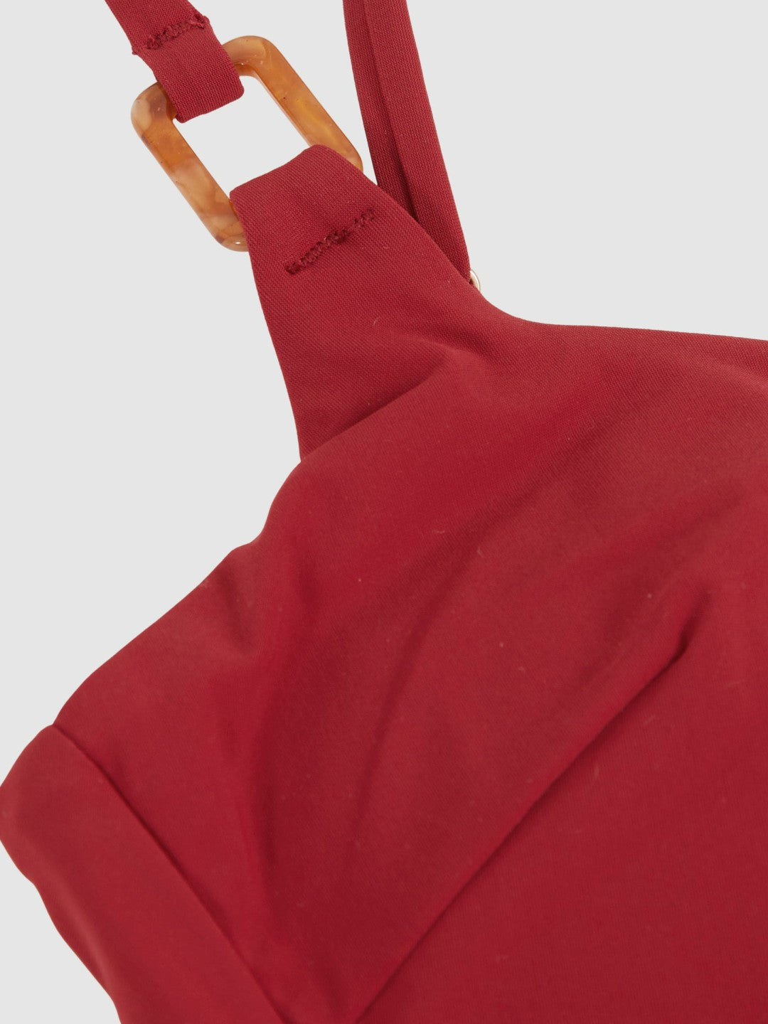 Reiss Cut-Out Detail Bikini Top in Dark Red