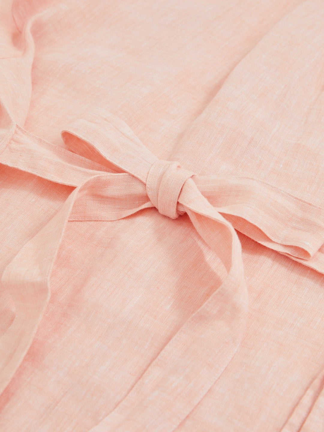 Reiss Linen Tie-Back Shirt in Pale Pink