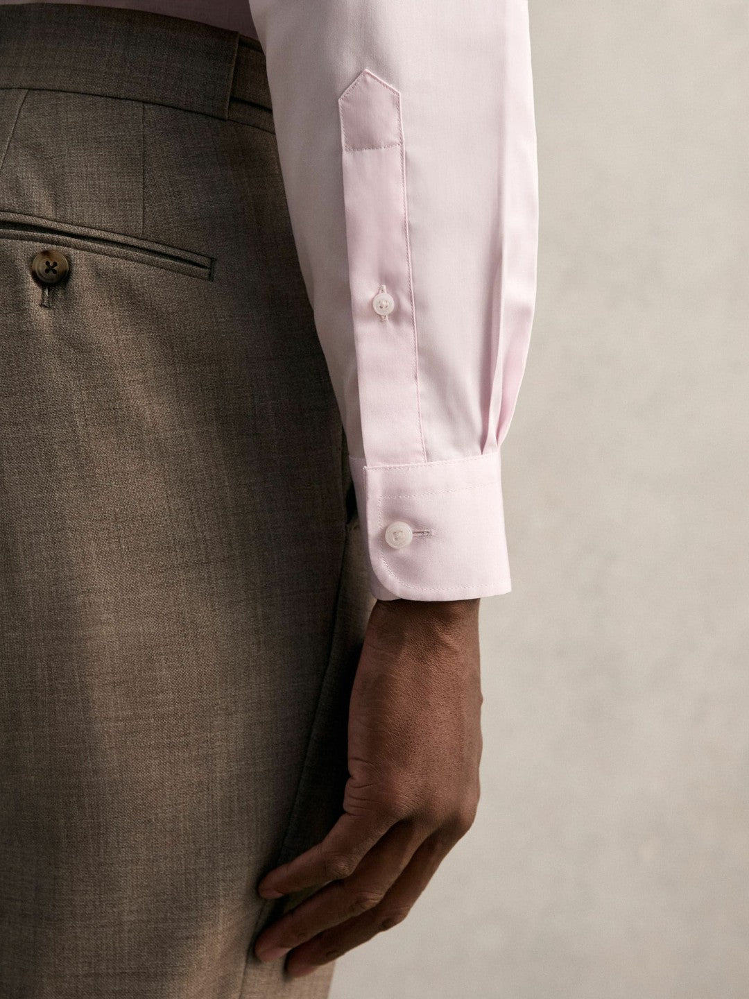 Reiss Regular Fit Cotton Sateen Shirt in Pink