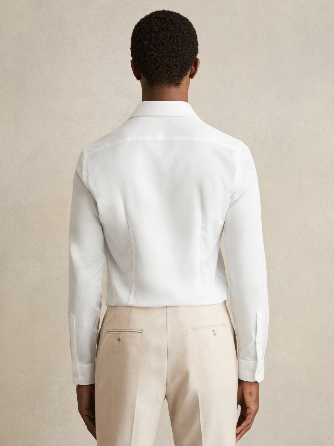 Reiss Slim Fit Cotton-Twill Two-Fold Shirt Slim-Fit in White