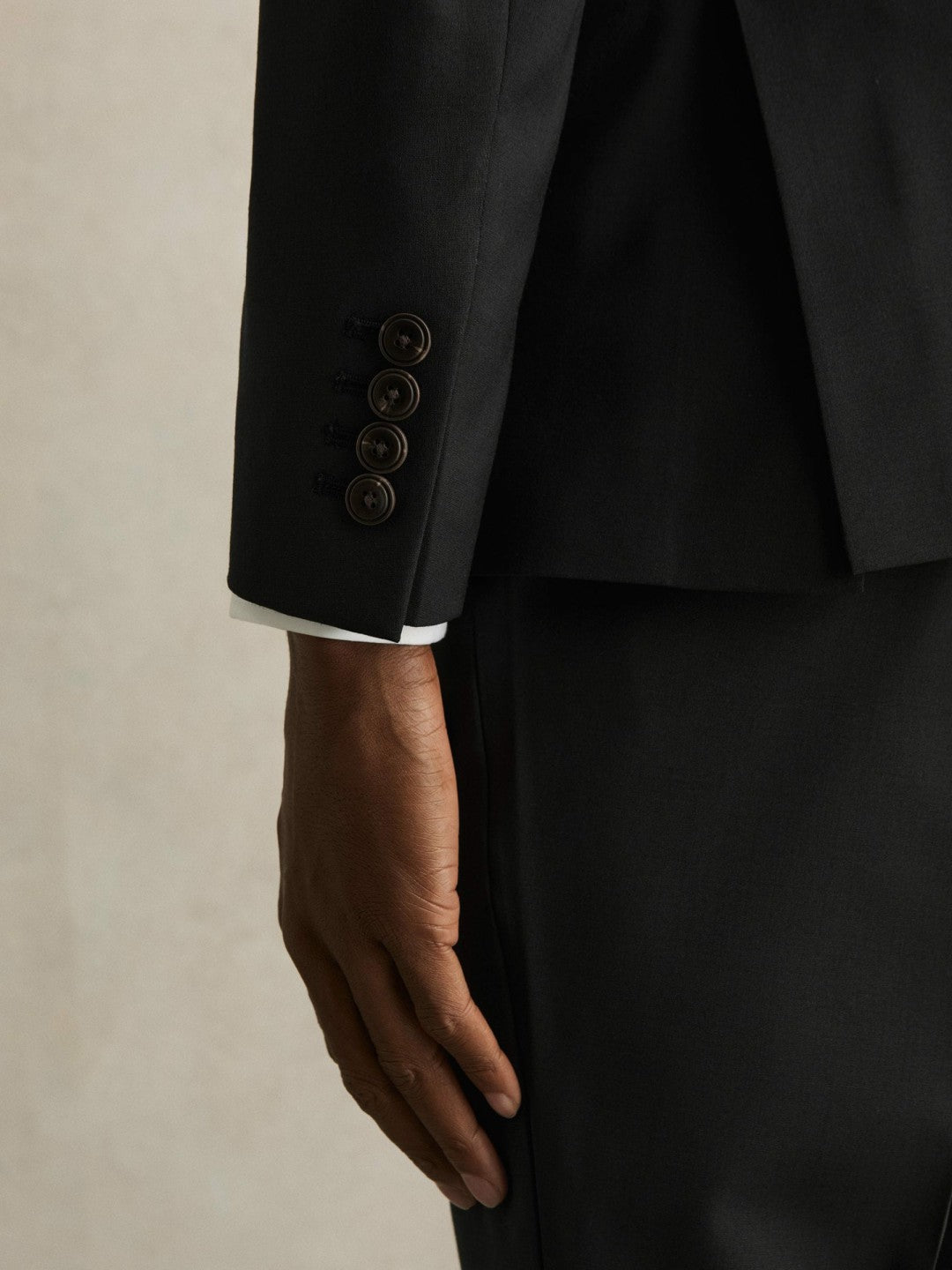 Reiss Wool-Blend Single-Breasted Suit Blazer Slim-Fit in Black
