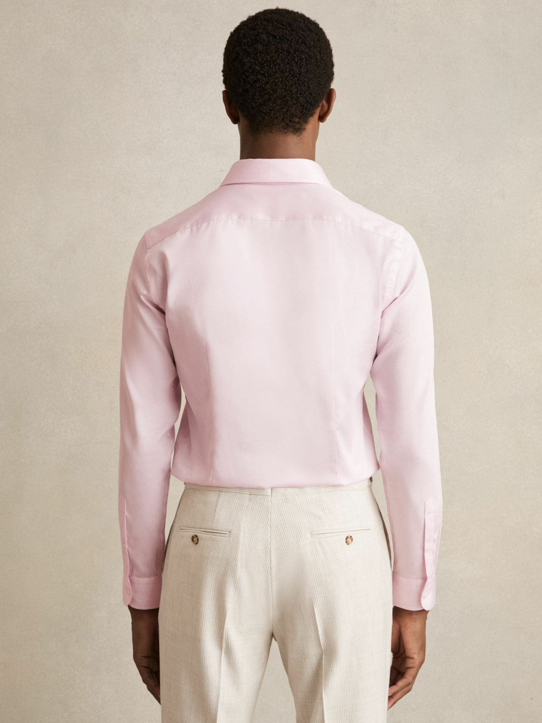 Reiss Slim Fit Cotton Sateen Shirt in Pink