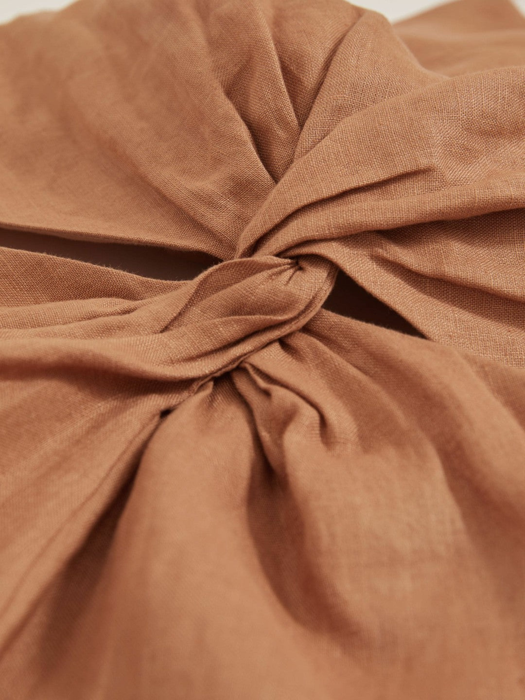 Reiss Linen Halterneck Cut Out Playsuit in Brown