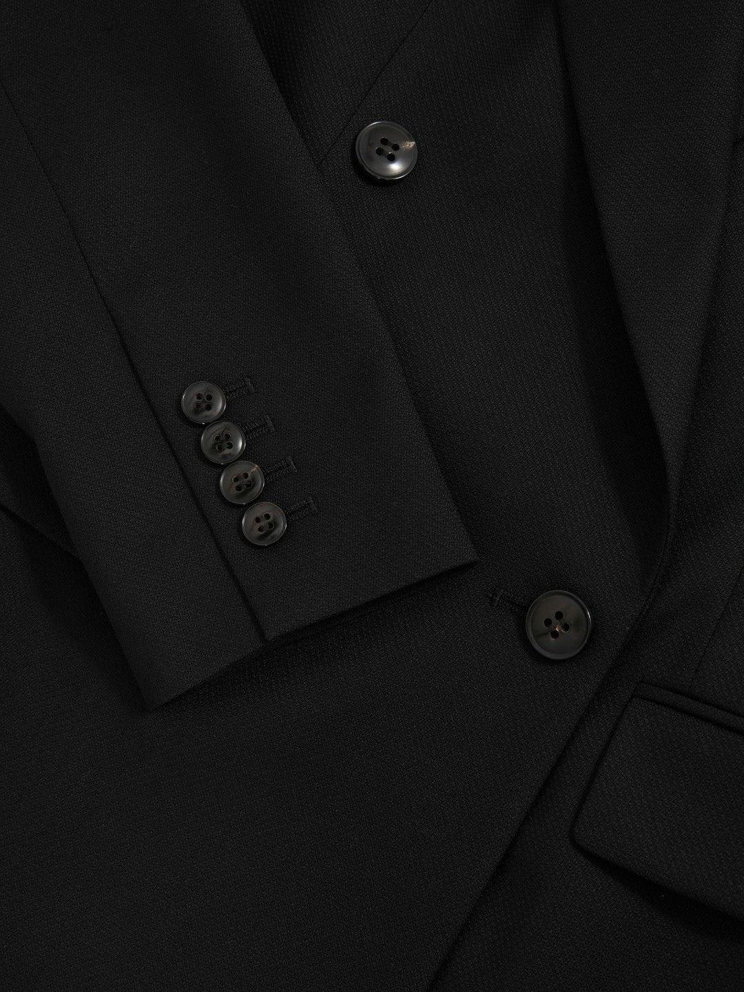 Reiss Wool Blend Double Breasted Suit Blazer in Black