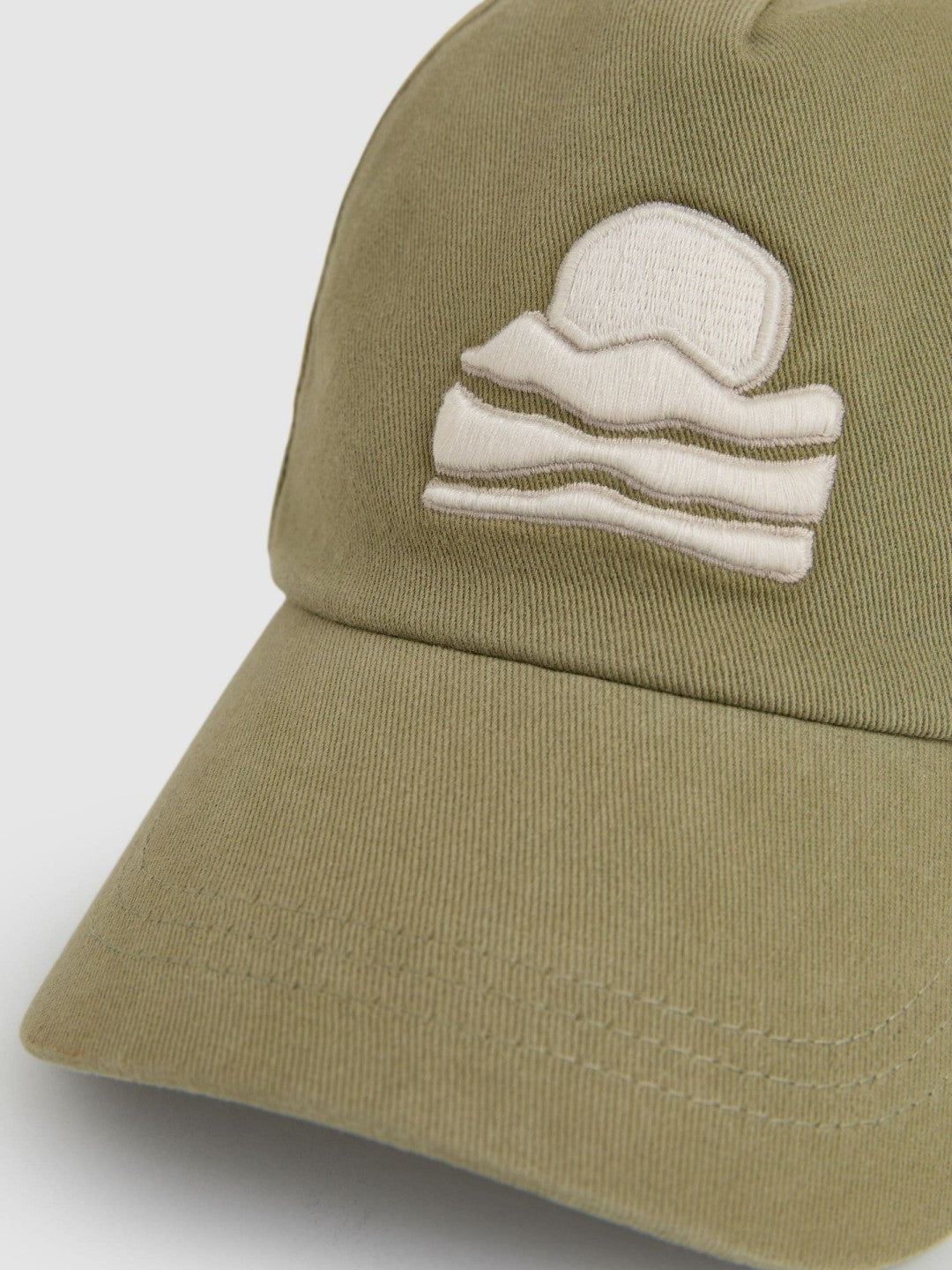 Reiss Sunset-Embroidered Cap in Washed Sage