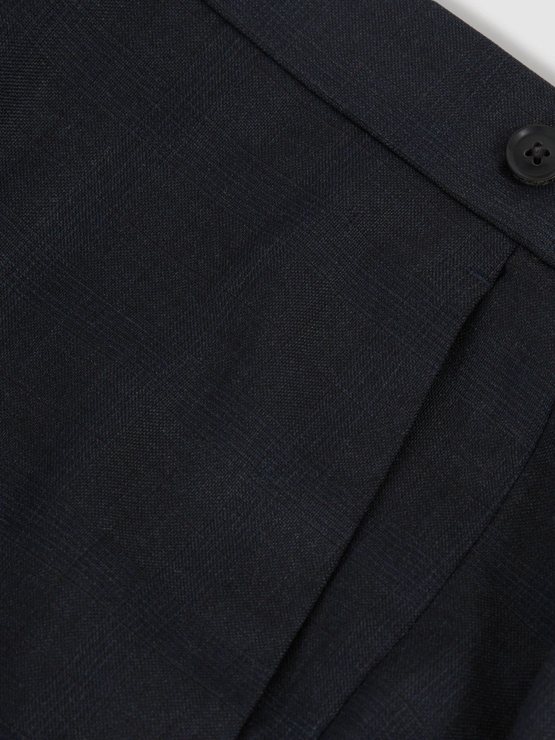 Reiss Wool Check Slim-Fit Suit Trousers in Navy