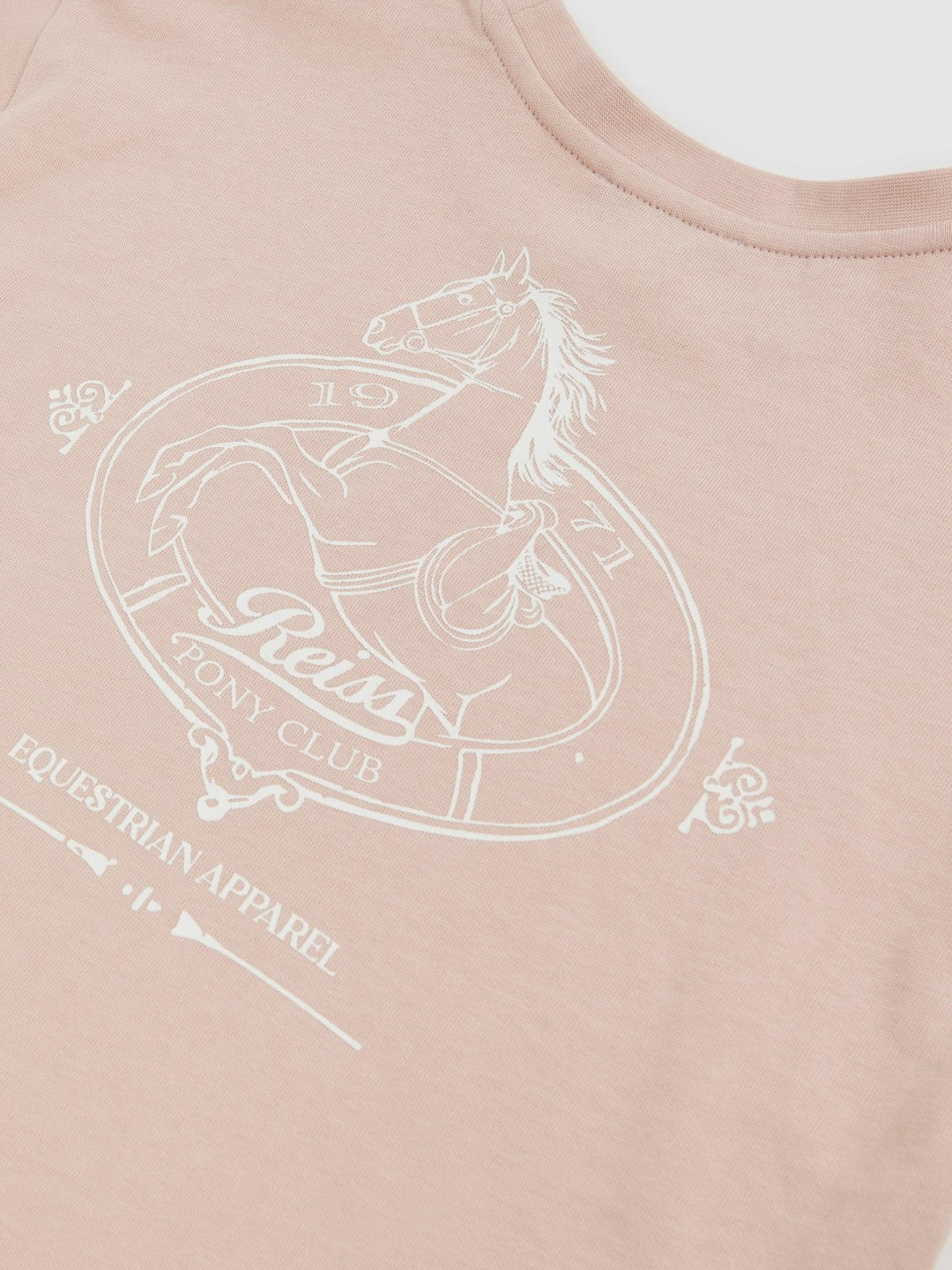 Reiss Cotton Pony Club Print T-Shirt in Pink