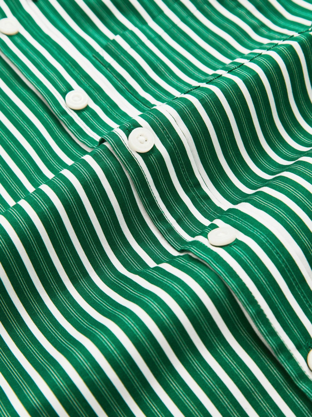 Reiss 13-14 yrs Cotton-Poplin Striped Oversize Shirt in Green/White