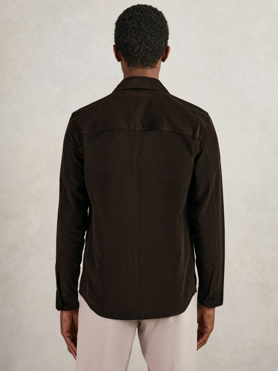 Reiss Cotton Corduroy Twin-Pocket Overshirt in Brown