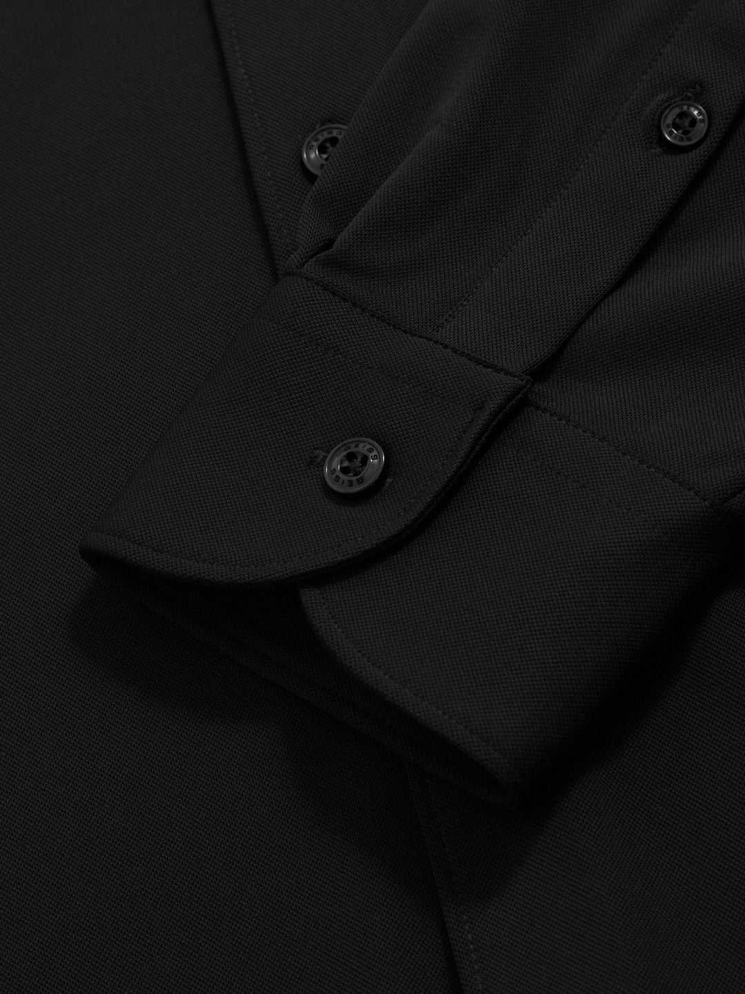 Reiss Stretch Jersey Cutaway-Collar Shirt in Black