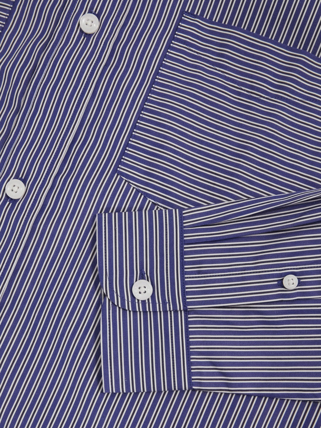 Reiss Cotton-Poplin Stripe Twin-Pocket Shirt in Blue/White